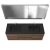 Edith 60" Wall-Mount Bathroom Double Vanity , Walnut, Black Top