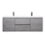 59" Angela Wall Mounted Modern Double Sink Vanity , Cement Grey