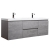 59" Angela Wall Mounted Modern Double Sink Vanity , Cement Grey