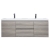 59" Angela Wall Mounted Modern Double Sink Vanity , Maple Grey