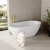 ConceptBaths Forest 59" x 27.5" Solid Surface Freestanding Soaking Bathtub with Intergrated Drain and Overflow - Matte Whtie