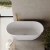 ConceptBaths Forest 59" x 27.5" Solid Surface Freestanding Soaking Bathtub with Intergrated Drain and Overflow - Matte Whtie