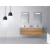 Angela 48" Contemporary Double Wall Mounted Bathroom Vanity, Natural Oak