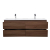 Bradford 54" Contemporary Double Sink Wall Mounted Bathroom Vanity, WalnutBradford 54" Contemporary Double Sink Wall Mounted Bathroom Vanity, WalnutBradford 54" Contemporary Double Sink Wall Mounted Bathroom Vanity, Walnut