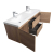 Angela 60" Wall Mounted Double Sink Vanity, Red Oak