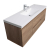 Angela 60" Wall Mounted Modern Single Vanity,  Rd Oak