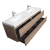 Angela 63" Wall-Mount Bathroom Double Vanity, Red  Oak TN-AG1600-RO