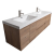 Andes 72" Contemporary Double Wall Mounted , Red Oak