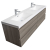 Angela 72" Contemporary Double Wall Mounted , Maple Grey TN-AG1800-1MPG