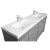 Enna 72" Free Standing Bath Vanity with Double Sink, Cement Grey