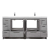 Enna 72" Free Standing Bath Vanity with Double Sink, Cement Grey