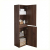 Modern Walnut  linen cabinet with reversible soft-close doors