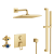 GROHE  29432GN0 Eurocube 2-Handle Pressure Balance Rainshower Bundle Brushed Cool Sunrise