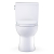 Toto MS472124CEFG#01 Glaston 1.28 GPF Two-Piece Elongated Universal Height Toilet with CEFIONTECT and SS124 SoftClose  Seat in Cotton White
