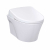 TOTO AP Wall-Hung 0.9 / 1.28 GPF Dual Flush Elongated Chair Height Toilet with Washlet+ S7 Bidet Seat in Cotton White, Duo-Fit Tank System, and Matte Silver Push Plate Flush