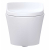 TOTO AP Wall-Hung 0.9 / 1.28 GPF Dual Flush Elongated Chair Height Toilet with Washlet+ S7 Bidet Seat in Cotton White, Duo-Fit Tank System, and Matte Silver Push Plate Flush