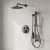 GROHE Grohtherm SmartControl Thermostatic 2 Way Shower System with   Shower Head, Hand Shower, Shower Arm, Wall Supply Elbow, Valve Trim, and Rough in Hard Graphite