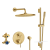 Grohe Timeless 29430GN0 2-Handle Pressure Balance Rainshower Bundle With Handshower And Headshower Brushed Cool Sunrise