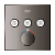 Grohe Grohtherm Three Function Thermostatic Valve Trim Only with Four Knob / Push Button Handles, Integrated Diverter, and Volume Control - Less Rough In