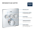 Grohe Grohtherm Three Function Thermostatic Valve Trim Only with Four Knob / Push Button Handles, Integrated Diverter, and Volume Control - Less Rough In