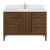 James Martin Vanities Myrrin 48 Inch Vanity, Mid Century Walnut with Single Hole 3 CM White Zeus Silestone Top & Backsplash