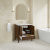 James Martin Vanities Myrrin 30" Free Standing Single Basin Hardwood Vanity Set with Stone Composite Top, Rectangular Sink, USB Port(s), and Electrical Outlet(s)