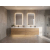 Angela 83.4" Contemporary Double Wall Mounted Vanity, Natural Oak TN-AG2120-NO