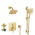 Grohe Eurocube Pressure Balanced Shower System with Shower Head, Hand Shower, Slide Bar, Shower Arm, and Valve Trim  29433GN0
