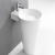 Vetto Free Standing Solid Surface Resin tone Modern Pedestal Sink 16" RS-L400
