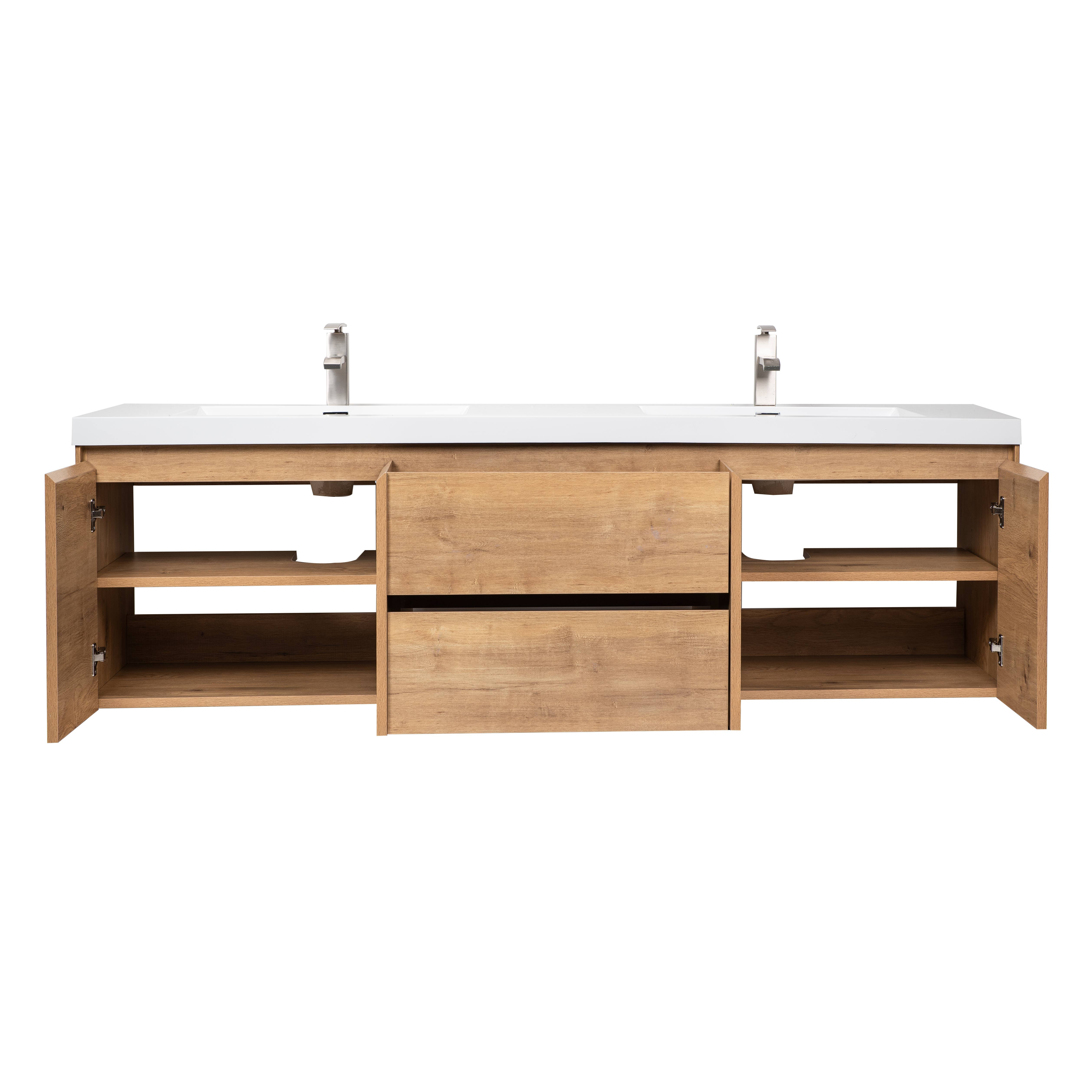 Buy Andes 72 inch Contemporary Double Wall Mounted , Natural Oak