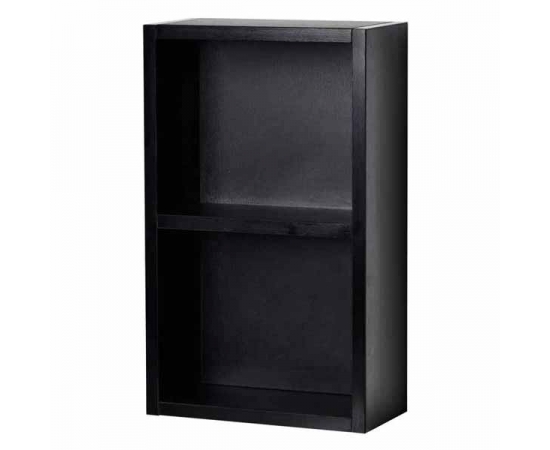 12 Inch Linen Cabinet with Open Storage in Black TN-T690-SHELF-BK