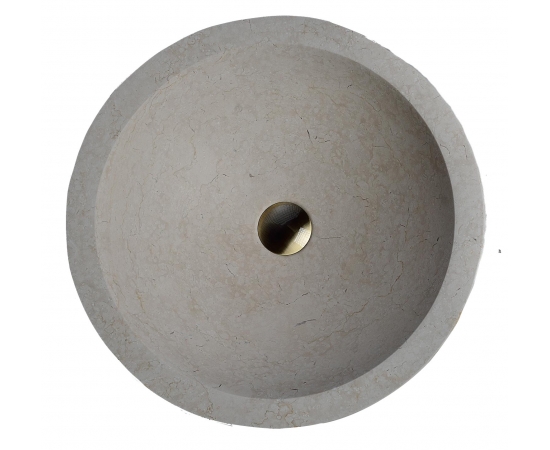 Natural Galala Stone Round Vessel Sink with Rough Exterior LM-W4515GL