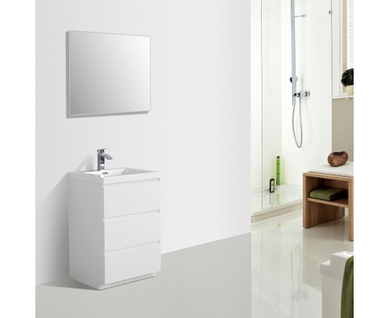 Edison 23.6" Single Bathroom Vanity Set in High Gloss White TN-ED600-HGW