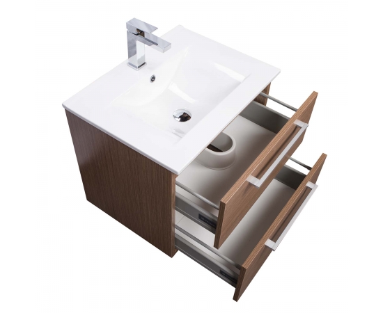 Caen 24 Wall Mounted Single Bathroom Vanity Set In Light Oak Optional Mirror Rs Dm600 Lok Conceptbaths Com Single Bathroom Vanity Set In Light Oak, Single Bathroom Vanity Set With Mirror