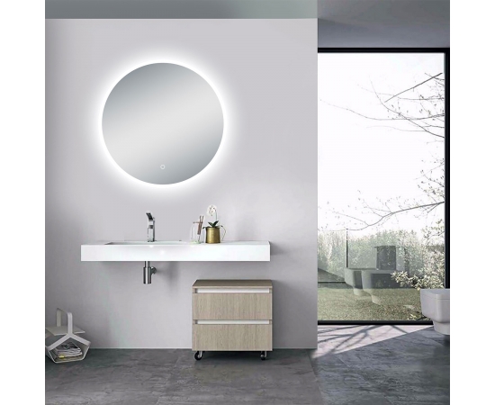 24 Inch Diameter Circular Led Illuminated Bathroom Vanity Wall Mirror Lam 005 Conceptbaths Com Free Vanity Wall Mirror Lam 005, Round Illuminated Bathroom Mirror Cabinet