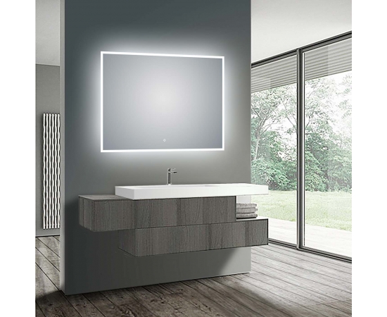47.2"W x 35.5"H LED Illuminated Bathroom / Vanity Wall Mirror w Defogger LAM-049E