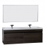 57" Double Sink Vanity Set with Wavy Sinks in Grey Oak TN-A1440-GO