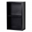 12 Inch Linen Cabinet with Open Storage in Black TN-T690-SHELF-BK