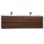 Angela 71" Contemporary Double Wall Mounted Walnut TN-AG1800-1-WN7