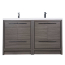 Enna 60" Free Standing Bath Vanity with Double Sink, Char Oak