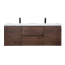 Angela 60" all Mounted Modern Double Sink Vanity  Rosewood