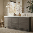 CBI Enna 60 Inch Double Bathroom Vanity Grey Oak TN-LA1500D-CO