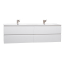 Angela 84" Contemporary Double Wall Mounted Bathroom Vanity, High Gloss White TN-AG2120-HGW