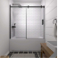 Signature Sliding Tub Door, W60"x H64", Matte Black, 3/8" thick Clear Glass