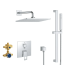 GROHE  29432000 Eurocube 2-Handle Pressure Balance Rainshower Bundle , StarLight Chrom
