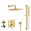 GROHE  29432GN0 Eurocube 2-Handle Pressure Balance Rainshower Bundle Brushed Cool Sunrise