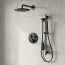 GROHE Grohtherm SmartControl Thermostatic 2 Way Shower System with   Shower Head, Hand Shower, Shower Arm, Wall Supply Elbow, Valve Trim, and Rough in Matte Black, 291372430