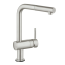 GROHE 30218DC1 Minta Single-Handle Pull-Out Kitchen Faucet Single Spray 1.75 GPM (6.6 L/min) with Touch Technology SuperSteel InfinityFinish