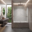 Scala Semi-Frameless Double Sliding Bathtub Door, W60" x H64", Ultra Clear Low Iron Glass, Brushed Nickel
