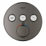 Grohe 29138A00 Grohtherm Triple Function Thermostatic Valve Trim Only with Triple Knob Handles and Volume Control - Less Rough In